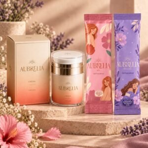 Ritual completo Aubrelia: sobres de día, sobres de noche y la crema de 50 ml
